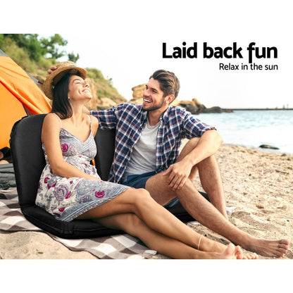Artiss Furniture > Bar Stools & Chairs > Massage Chairs Artiss Floor Lounge Sofa Camping Chair Black