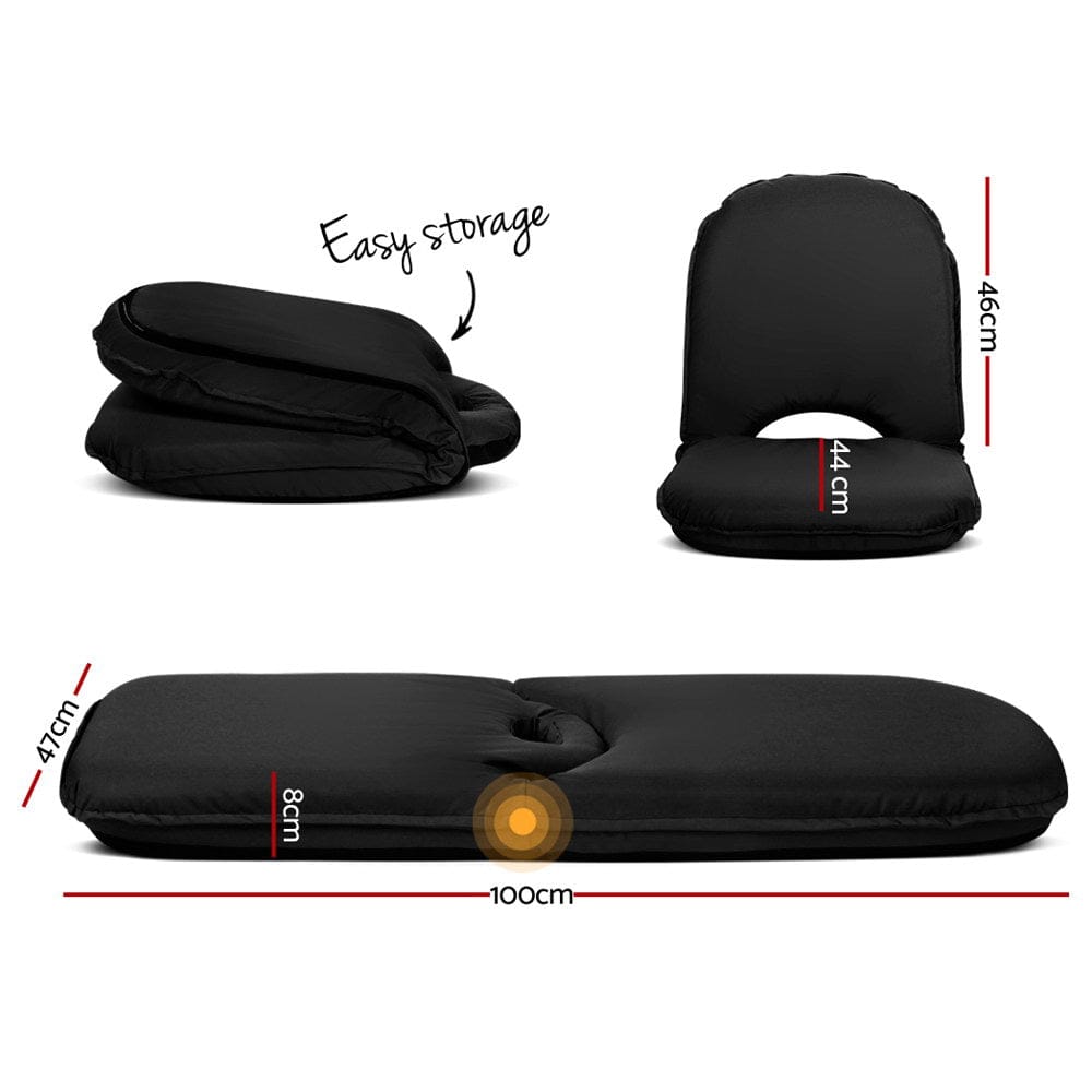 Artiss Furniture > Bar Stools & Chairs > Massage Chairs Artiss Floor Lounge Sofa Camping Chair Black