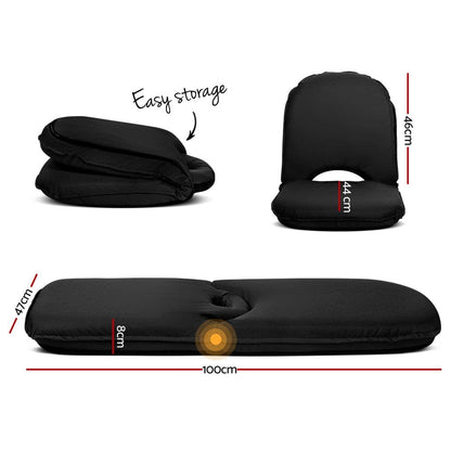 Artiss Furniture > Bar Stools & Chairs > Massage Chairs Artiss Floor Lounge Sofa Camping Chair Black