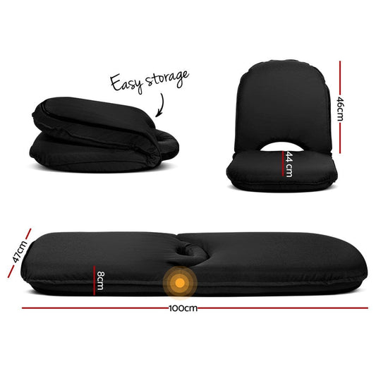 Artiss Furniture > Bar Stools & Chairs > Massage Chairs Artiss Floor Lounge Sofa Camping Chair Black