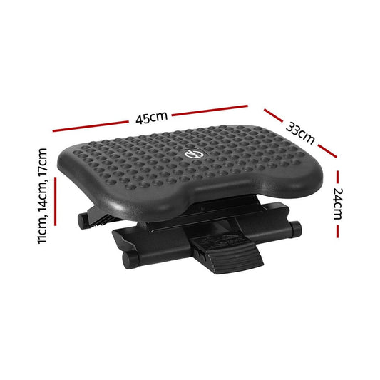 Artiss Furniture > Bar Stools & Chairs > Massage Chairs Artiss Foot Rest Stool Office Under Desk Angle Adjustable Footrest Massage Black
