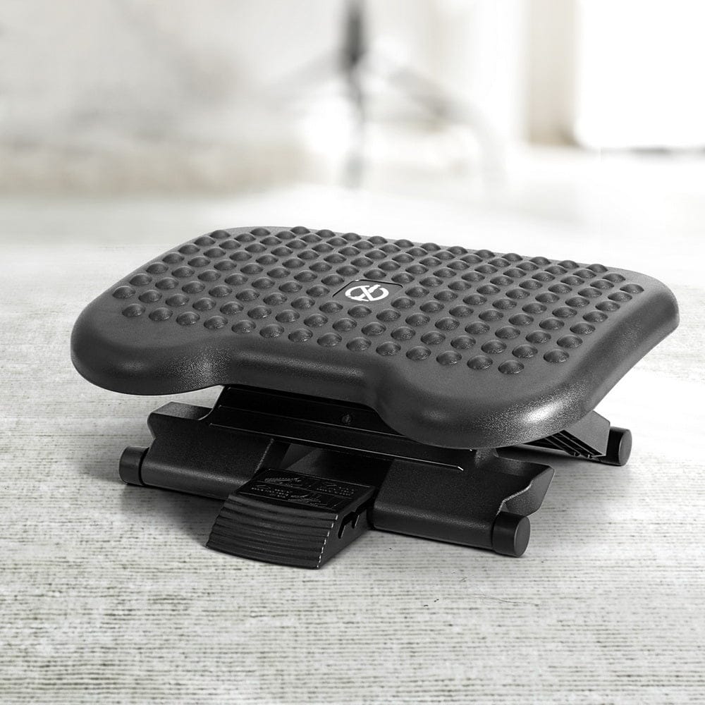 Artiss Furniture > Bar Stools & Chairs > Massage Chairs Artiss Foot Rest Stool Office Under Desk Angle Adjustable Footrest Massage Black