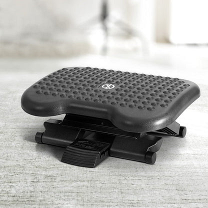 Artiss Furniture > Bar Stools & Chairs > Massage Chairs Artiss Foot Rest Stool Office Under Desk Angle Adjustable Footrest Massage Black