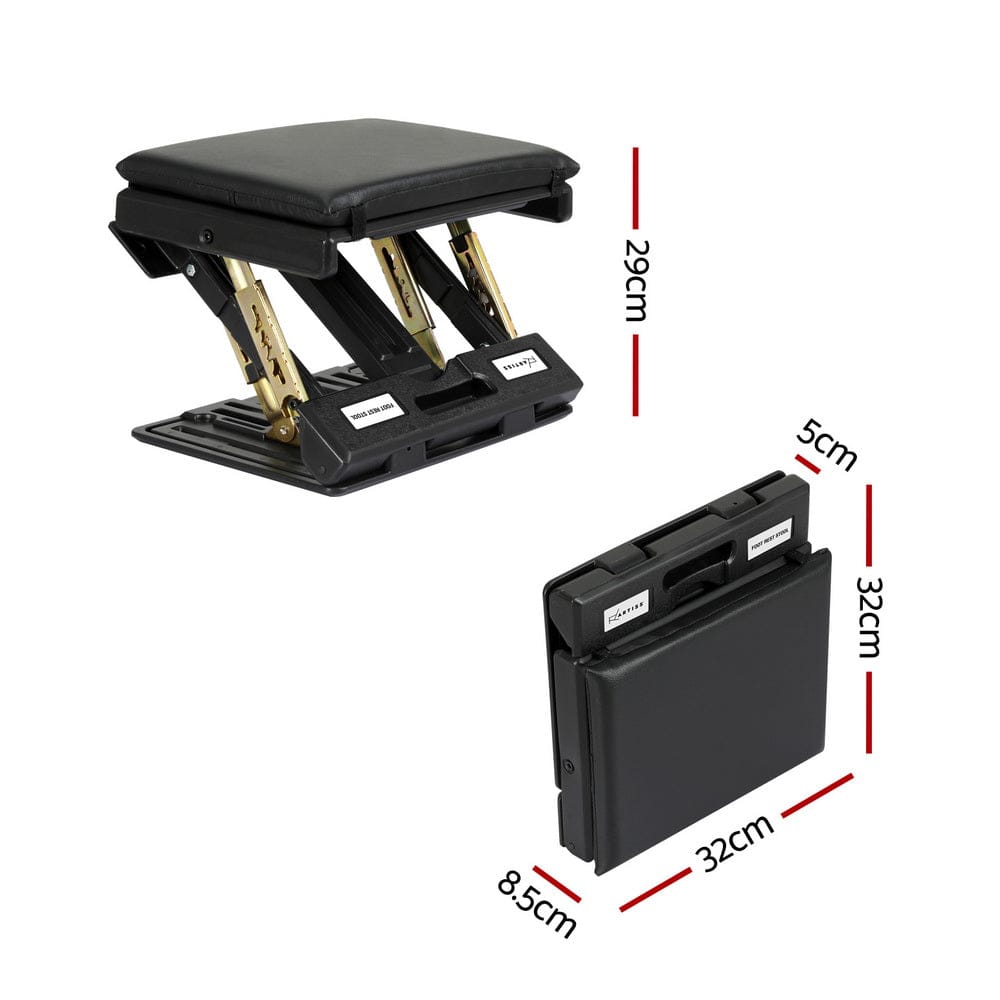 Artiss Furniture > Bar Stools & Chairs > Massage Chairs Artiss Foot Rest Stool Office Under Desk Fold Footrest Massage Cushion Pad Black