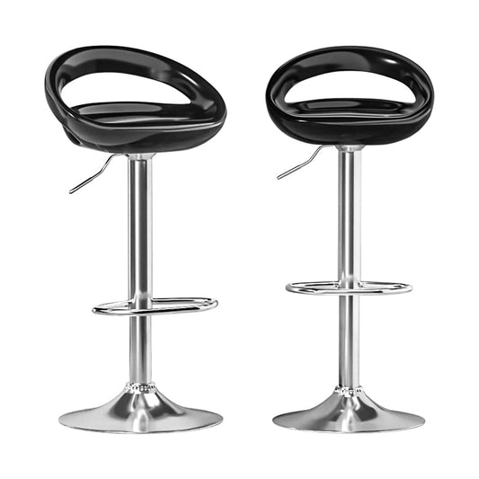 Artiss Furniture > Bar Stools & Chairs > Table & Bar Stools Artiss 2x Bar Stools Gas Lift Plastic Seat Black