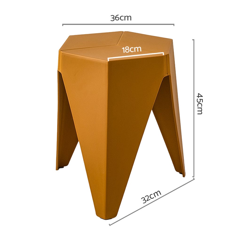 Artiss Furniture > Bar Stools & Chairs > Table & Bar Stools Artiss 2x Bar Stools Kitchen Dining Chairs Plastic Puzzle Foot Stool Yellow