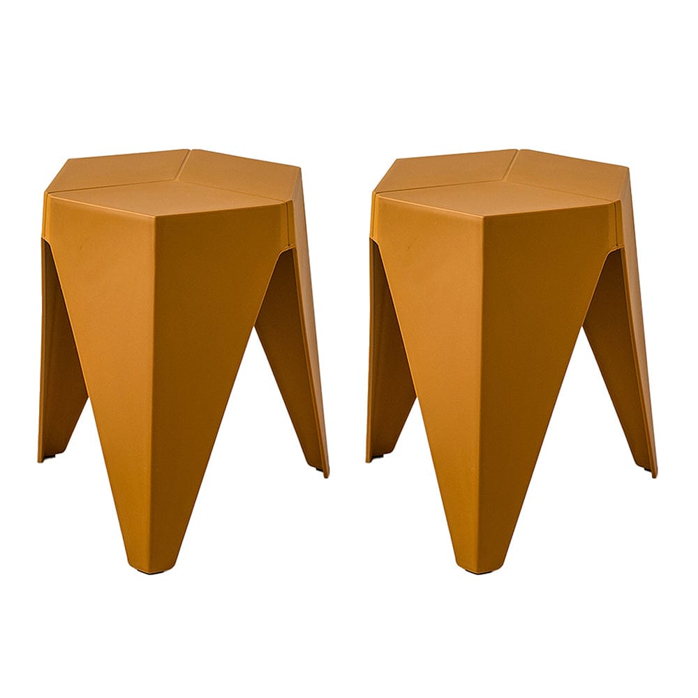 Artiss Furniture > Bar Stools & Chairs > Table & Bar Stools Artiss 2x Bar Stools Kitchen Dining Chairs Plastic Puzzle Foot Stool Yellow