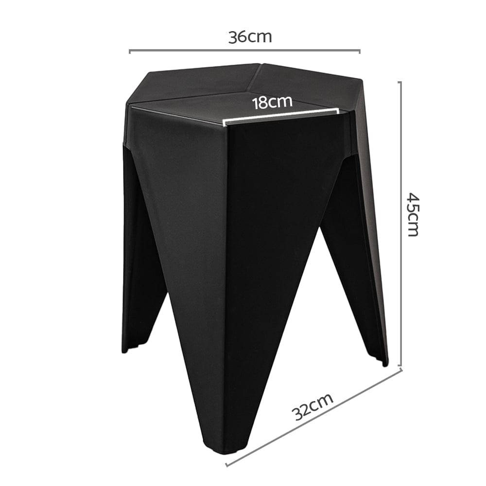 Artiss Furniture > Bar Stools & Chairs > Table & Bar Stools Artiss 2x Bar Stools Puzzle Plastic Foot Stool Black