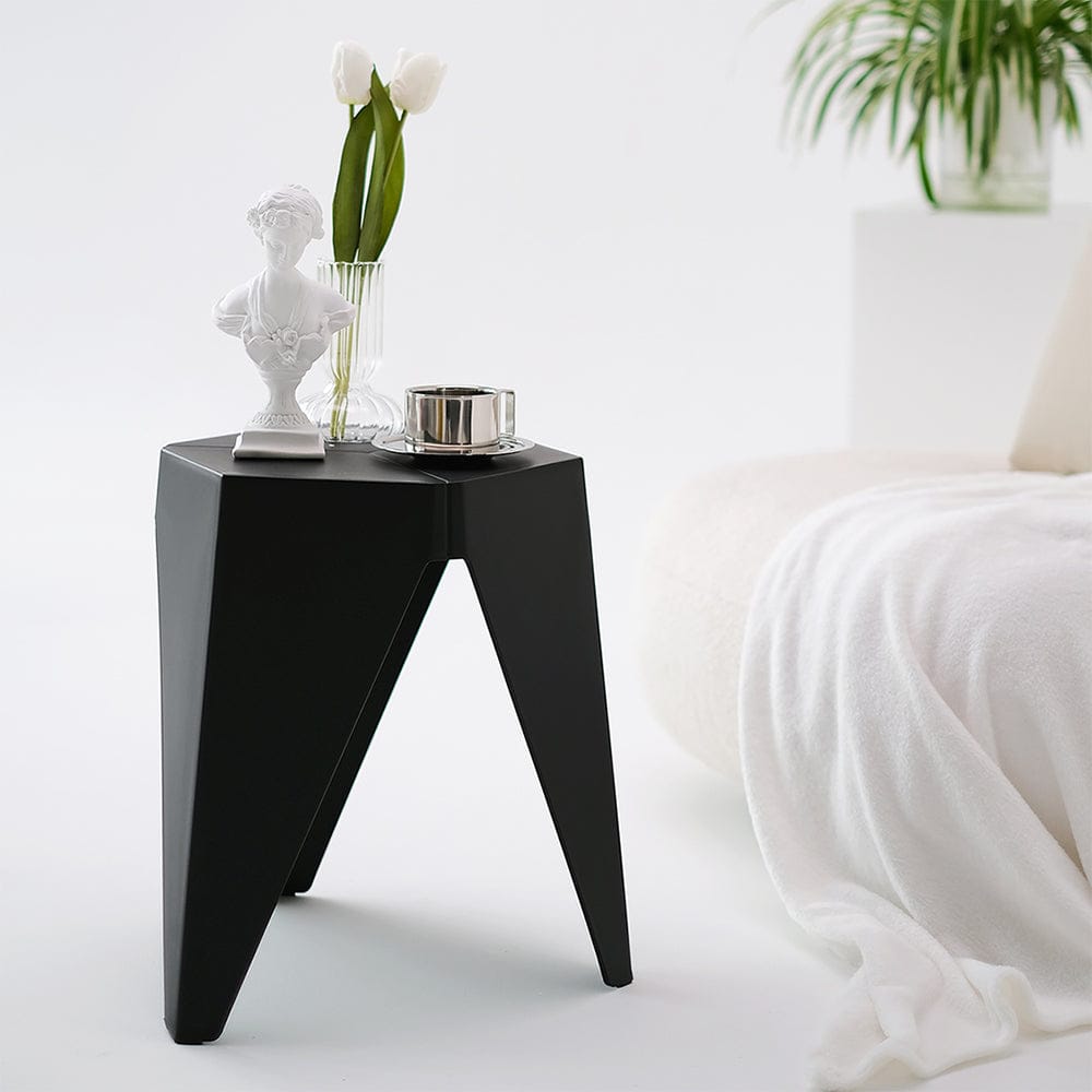 Artiss Furniture > Bar Stools & Chairs > Table & Bar Stools Artiss 2x Bar Stools Puzzle Plastic Foot Stool Black