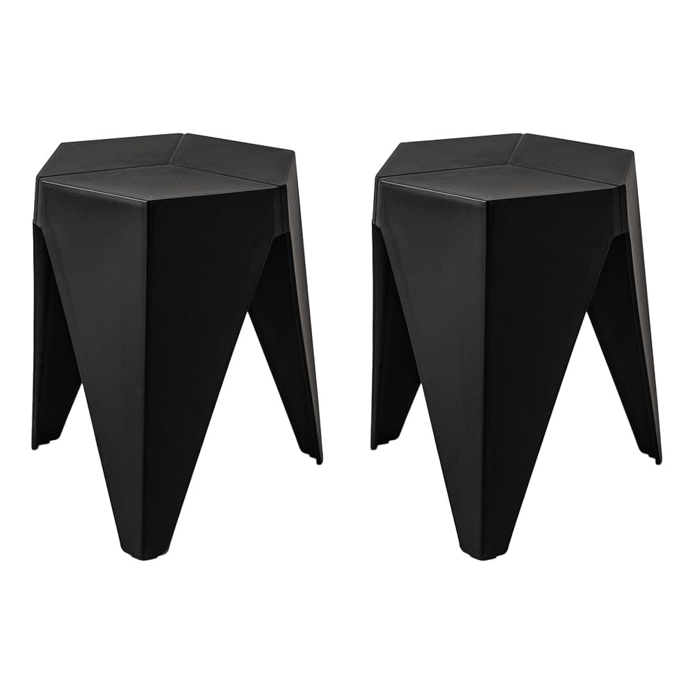 Artiss Furniture > Bar Stools & Chairs > Table & Bar Stools Artiss 2x Bar Stools Puzzle Plastic Foot Stool Black