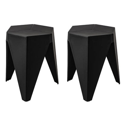 Artiss Furniture > Bar Stools & Chairs > Table & Bar Stools Artiss 2x Bar Stools Puzzle Plastic Foot Stool Black