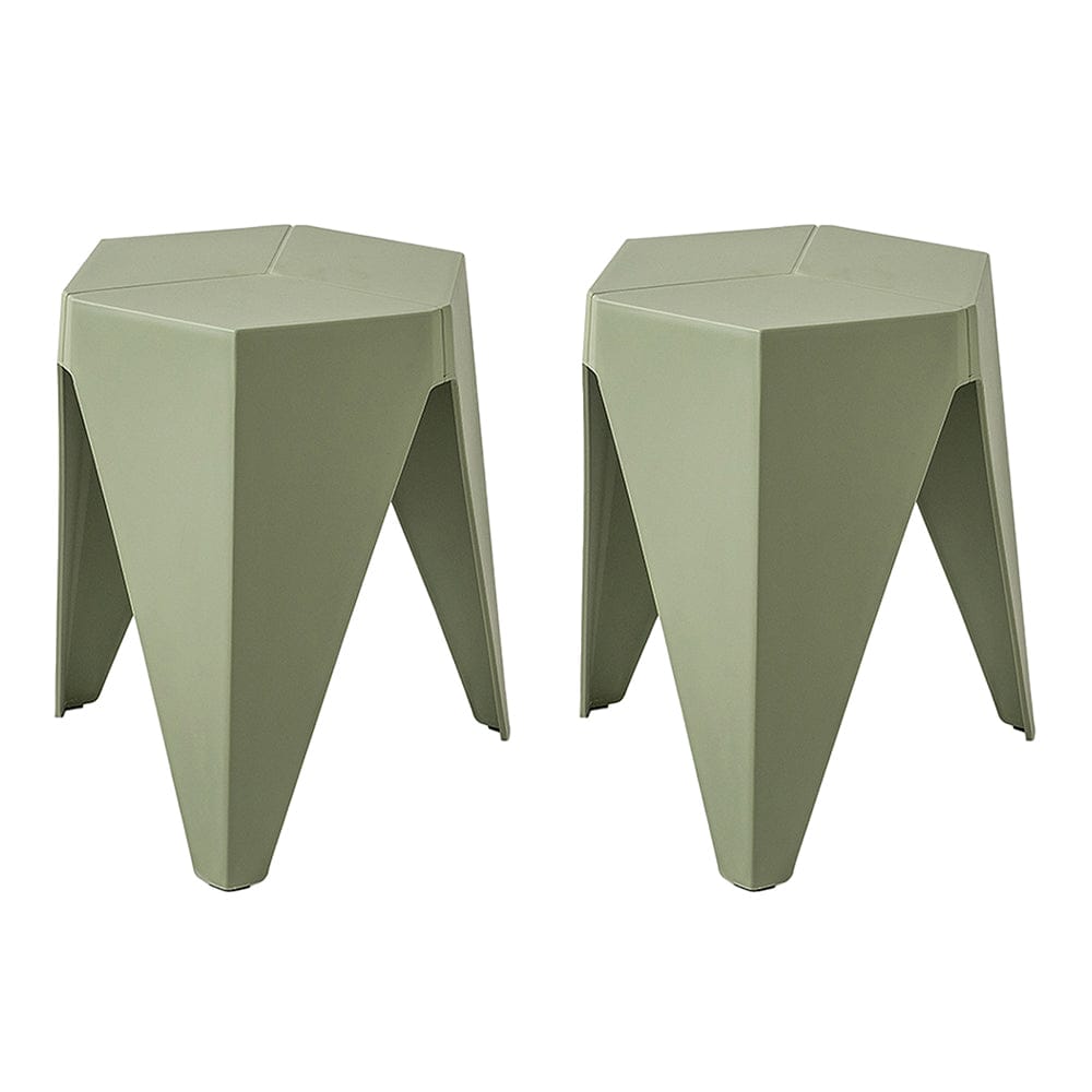 Artiss Furniture > Bar Stools & Chairs > Table & Bar Stools Artiss 2x Bar Stools Puzzle Plastic Foot Stool Green