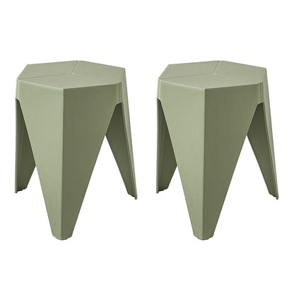 Artiss Furniture > Bar Stools & Chairs > Table & Bar Stools Artiss 2x Bar Stools Puzzle Plastic Foot Stool Green
