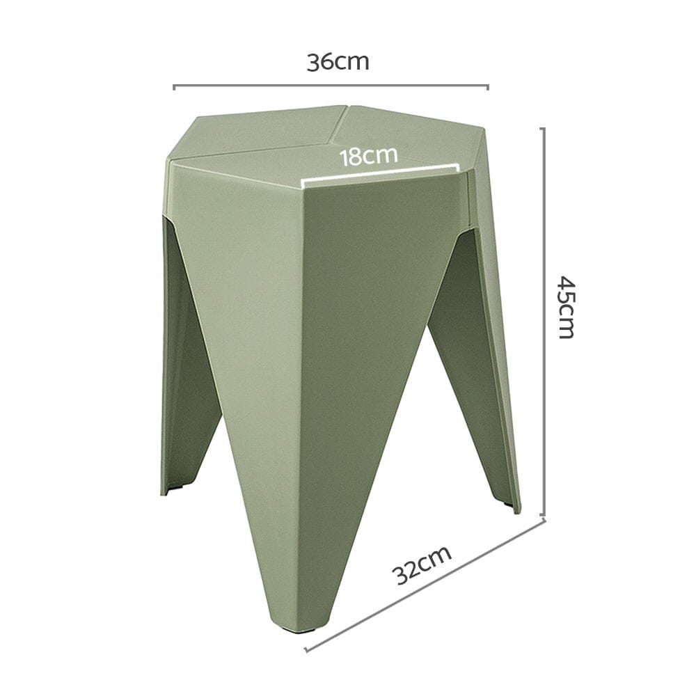 Artiss Furniture > Bar Stools & Chairs > Table & Bar Stools Artiss 2x Bar Stools Puzzle Plastic Foot Stool Green