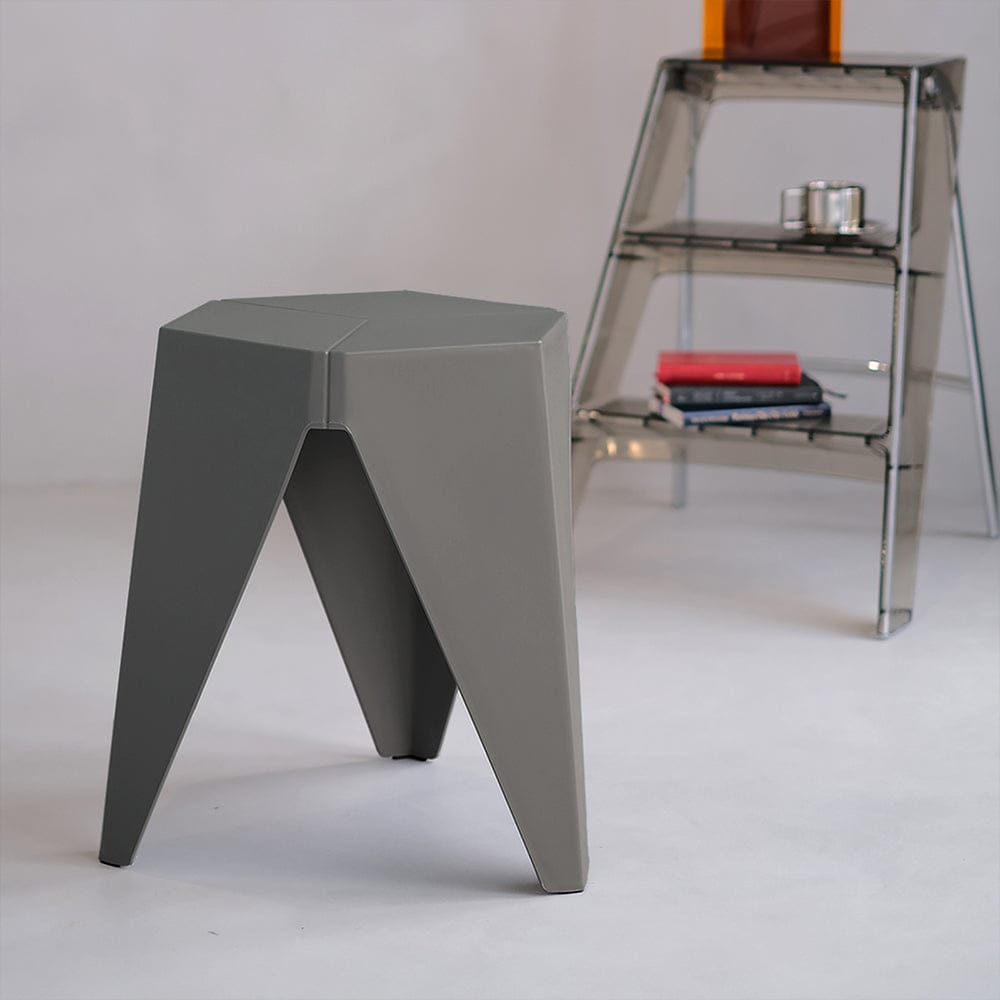 Artiss Furniture > Bar Stools & Chairs > Table & Bar Stools Artiss 2x Bar Stools Puzzle Plastic Foot Stool Grey