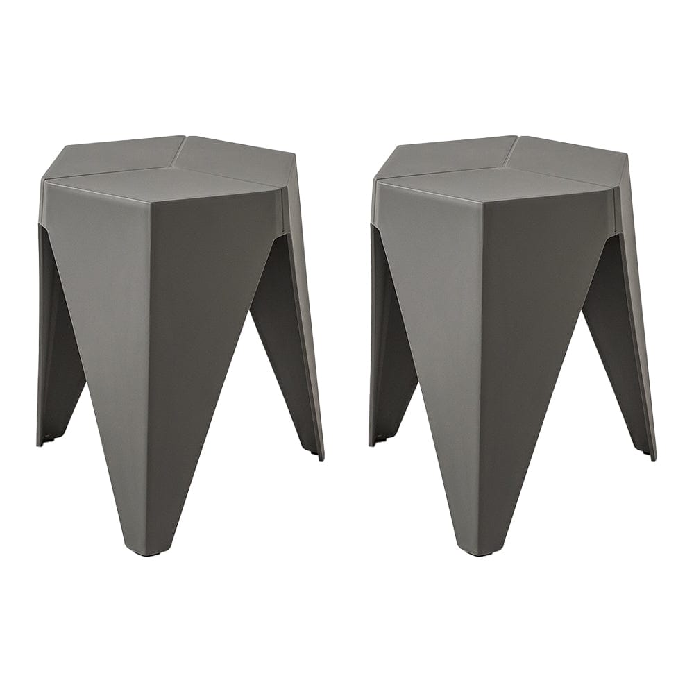 Artiss Furniture > Bar Stools & Chairs > Table & Bar Stools Artiss 2x Bar Stools Puzzle Plastic Foot Stool Grey