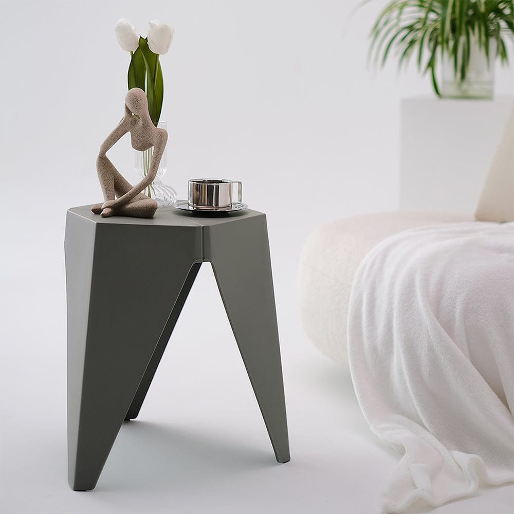 Artiss Furniture > Bar Stools & Chairs > Table & Bar Stools Artiss 2x Bar Stools Puzzle Plastic Foot Stool Grey