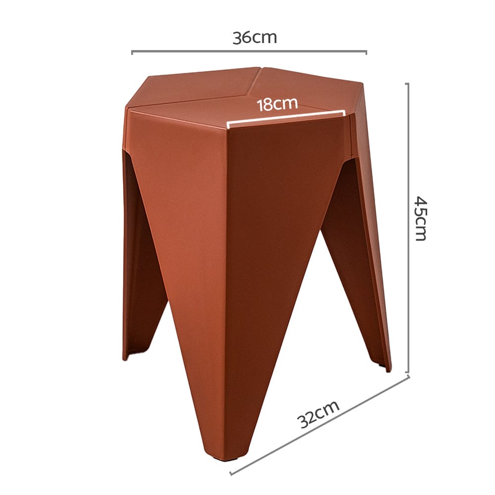 Artiss Furniture > Bar Stools & Chairs > Table & Bar Stools Artiss 2x Bar Stools Puzzle Plastic Foot Stool Red