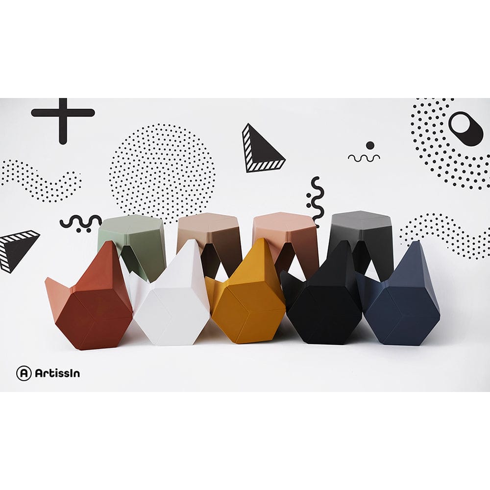 Artiss Furniture > Bar Stools & Chairs > Table & Bar Stools Artiss 2x Bar Stools Puzzle Plastic Foot Stool Red