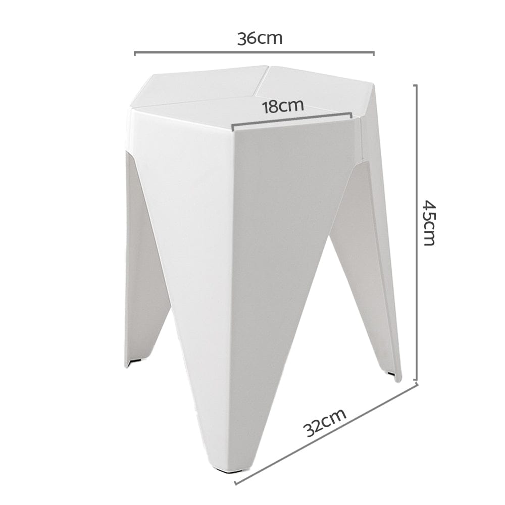 Artiss Furniture > Bar Stools & Chairs > Table & Bar Stools Artiss 2x Bar Stools Puzzle Plastic Foot Stool White