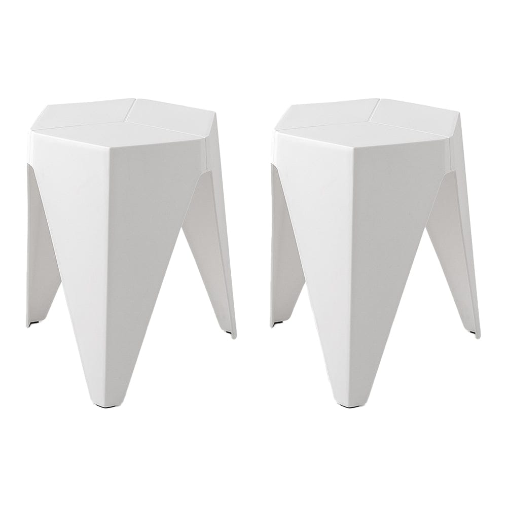 Artiss Furniture > Bar Stools & Chairs > Table & Bar Stools Artiss 2x Bar Stools Puzzle Plastic Foot Stool White