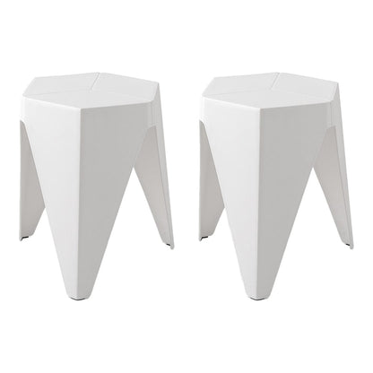 Artiss Furniture > Bar Stools & Chairs > Table & Bar Stools Artiss 2x Bar Stools Puzzle Plastic Foot Stool White