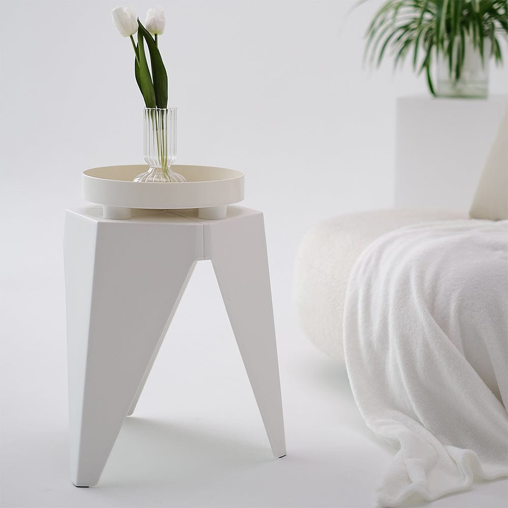 Artiss Furniture > Bar Stools & Chairs > Table & Bar Stools Artiss 2x Bar Stools Puzzle Plastic Foot Stool White
