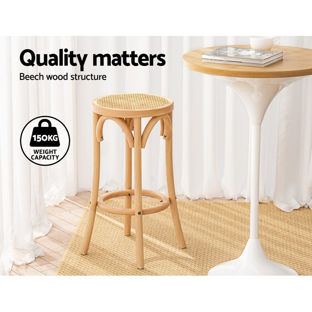 Artiss Furniture > Bar Stools & Chairs > Table & Bar Stools Artiss Bar Stool Rattan Seat Wooden