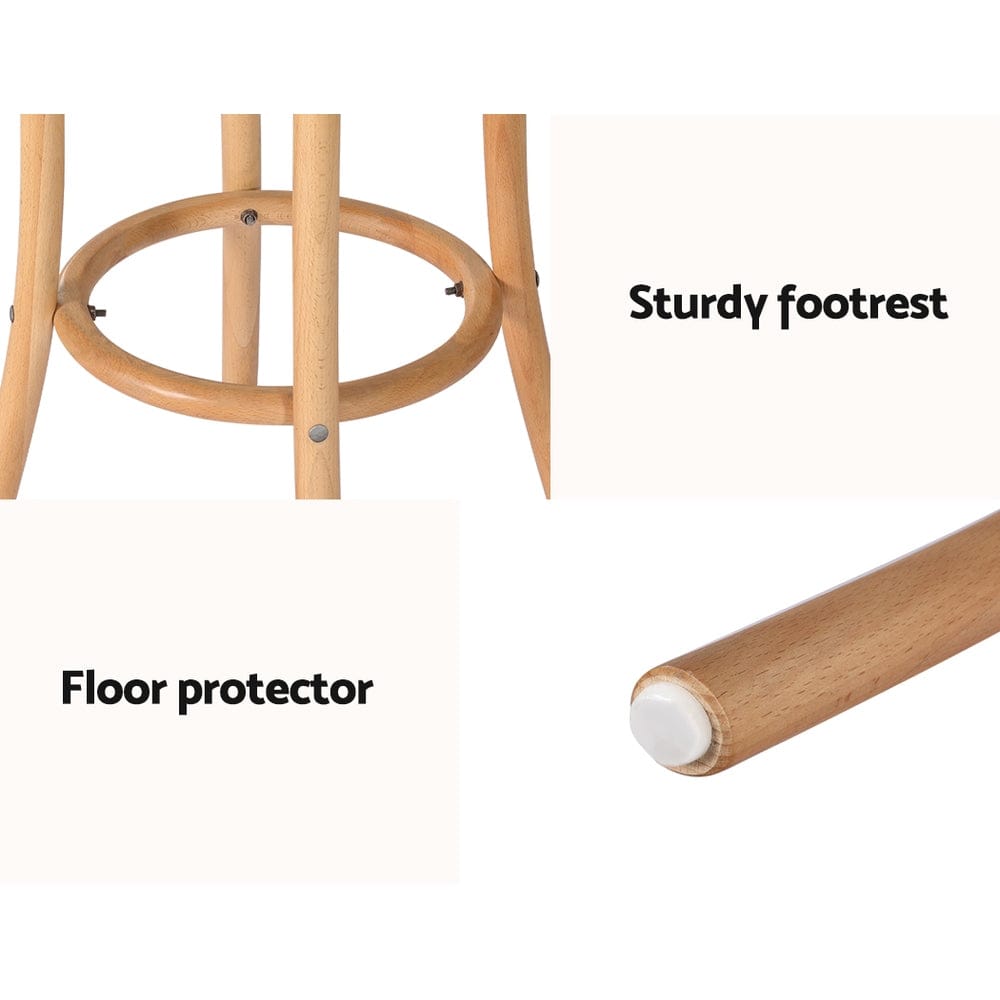 Artiss Furniture > Bar Stools & Chairs > Table & Bar Stools Artiss Bar Stool Rattan Seat Wooden