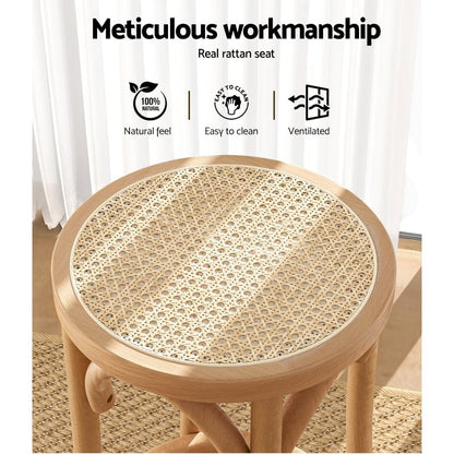 Artiss Furniture > Bar Stools & Chairs > Table & Bar Stools Artiss Bar Stool Rattan Seat Wooden