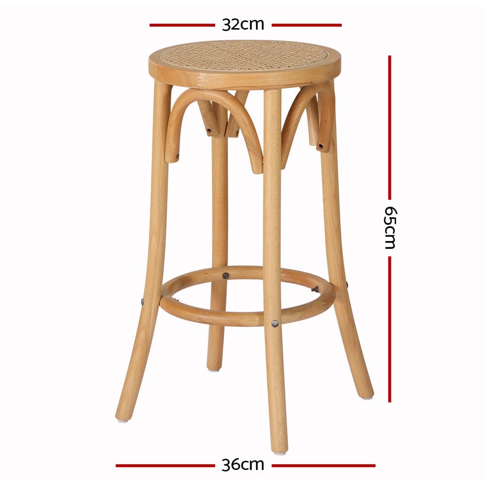 Artiss Furniture > Bar Stools & Chairs > Table & Bar Stools Artiss Bar Stool Rattan Seat Wooden