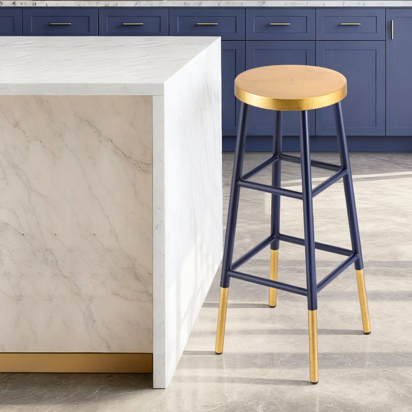 Artiss Furniture > Bar Stools & Chairs > Table & Bar Stools Artiss Bar Stools Metal Gold Navy