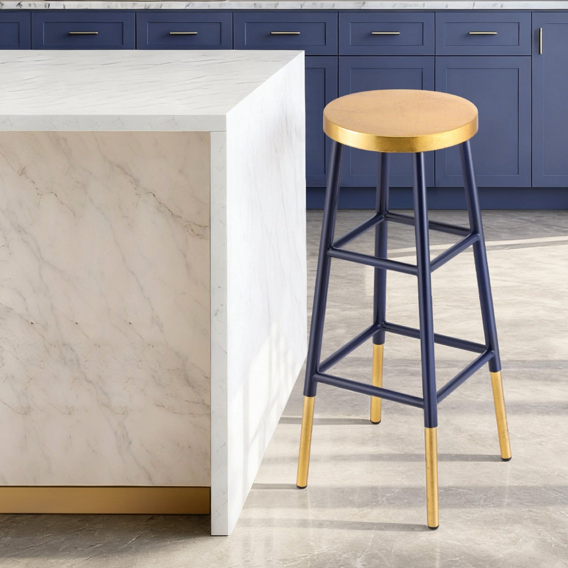 Artiss Furniture > Bar Stools & Chairs > Table & Bar Stools Artiss Bar Stools Metal Gold Navy