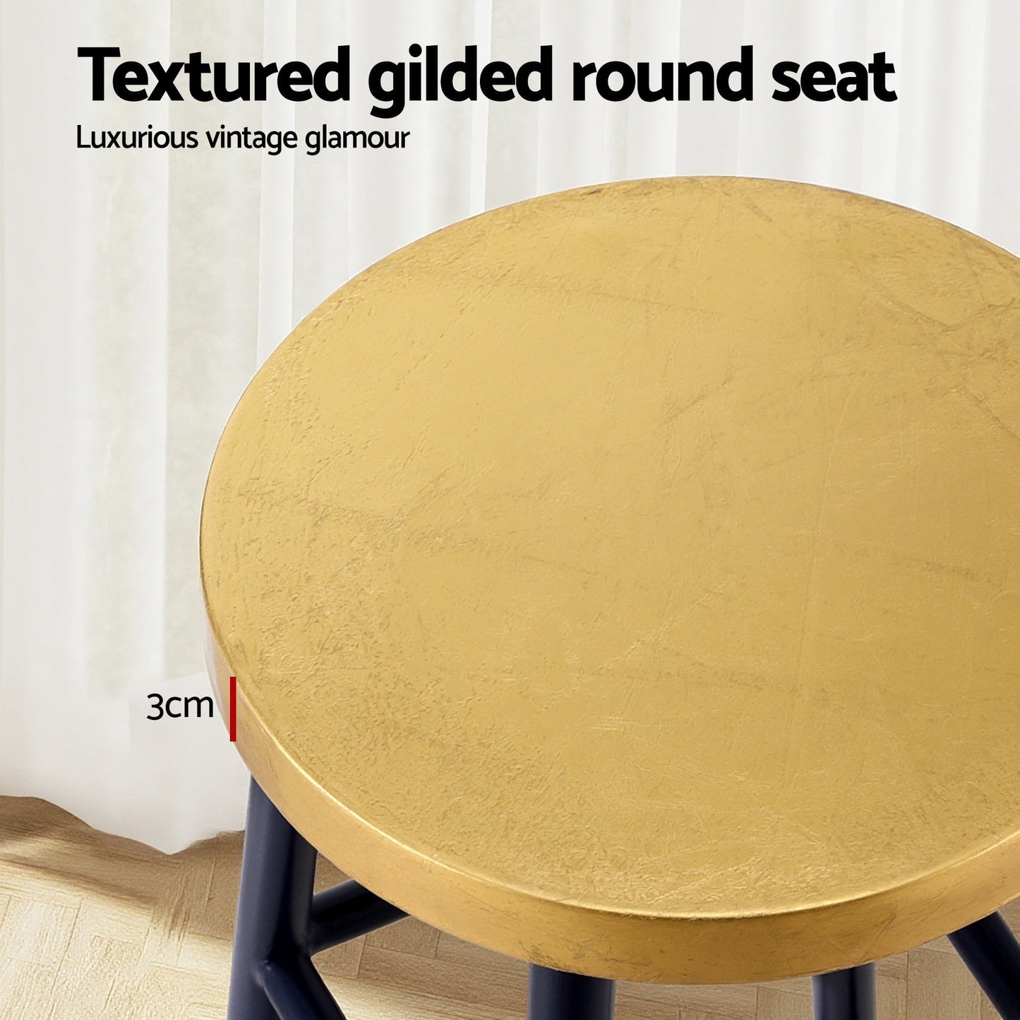 Artiss Furniture > Bar Stools & Chairs > Table & Bar Stools Artiss Bar Stools Metal Gold Navy
