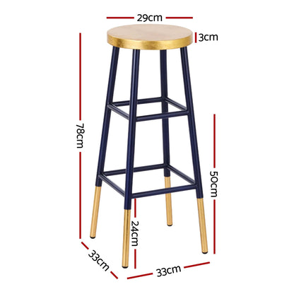 Artiss Furniture > Bar Stools & Chairs > Table & Bar Stools Artiss Bar Stools Metal Gold Navy