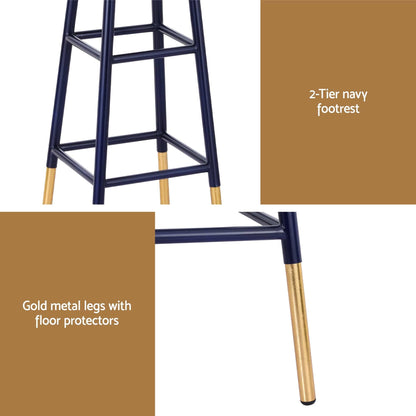 Artiss Furniture > Bar Stools & Chairs > Table & Bar Stools Artiss Bar Stools Metal Gold Navy