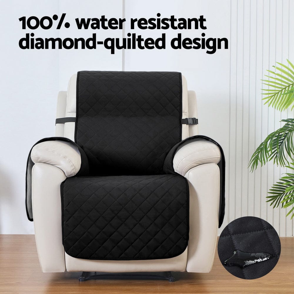 Artiss Furniture > Bar Stools & Chairs > Table & Bar Stools Artiss Recliner Chair Cover 100% Water Resistant Black