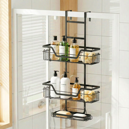 Artiss Furniture > Bathroom > Bathroom Cabinets, Cupboards & Storage Artiss 3 Tier Over The Door Shower Caddy Hanging Bathroom Storage Organizer