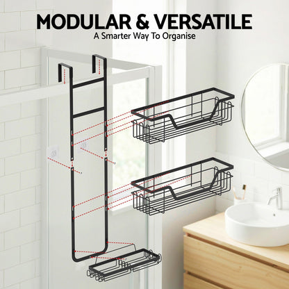 Artiss Furniture > Bathroom > Bathroom Cabinets, Cupboards & Storage Artiss 3 Tier Over The Door Shower Caddy Hanging Bathroom Storage Organizer