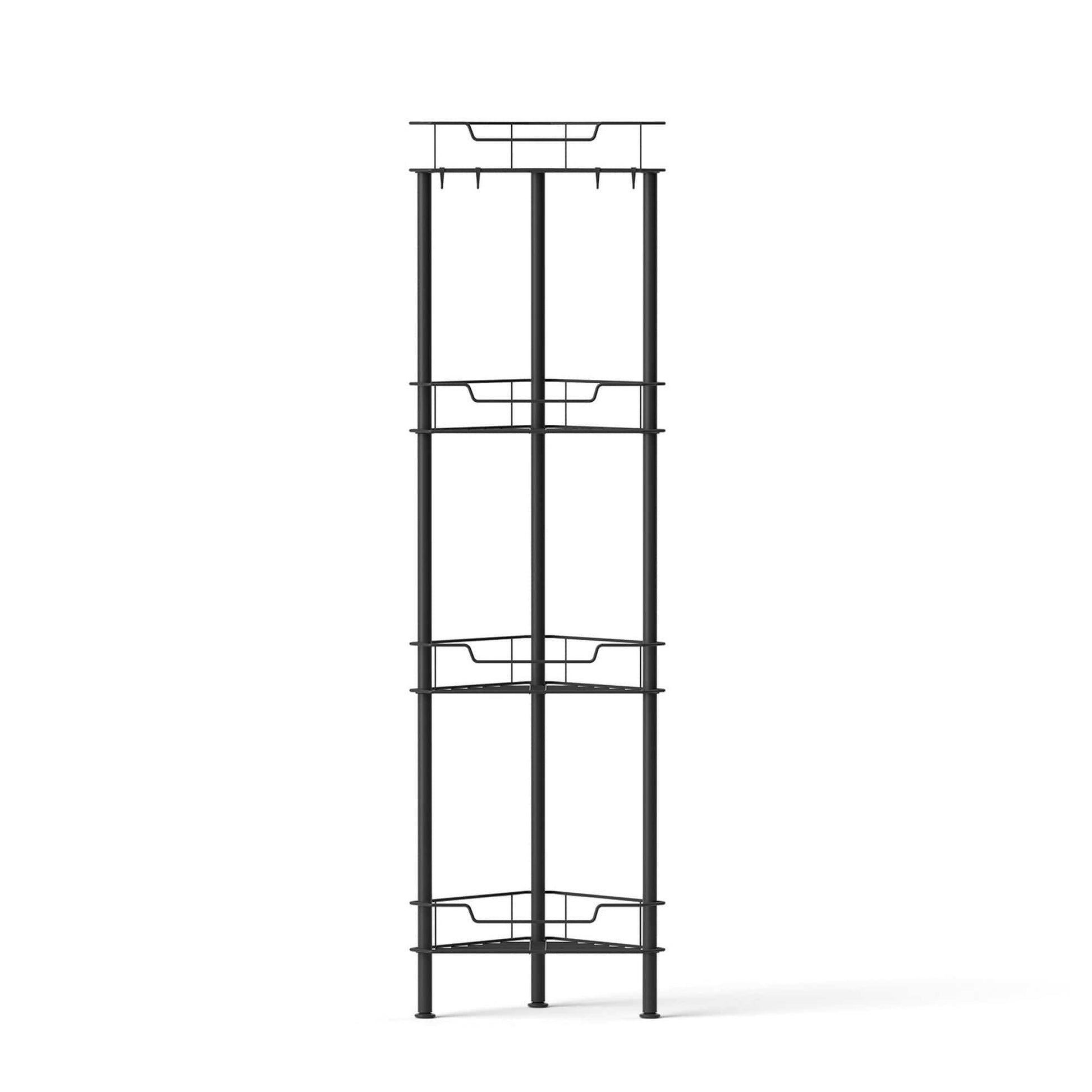 Artiss Furniture > Bathroom > Bathroom Cabinets, Cupboards & Storage Artiss 4 Tier Floor Standing Corner Shower Caddy Bathroom Organizer Black