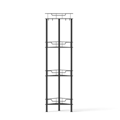 Artiss Furniture > Bathroom > Bathroom Cabinets, Cupboards & Storage Artiss 4 Tier Floor Standing Corner Shower Caddy Bathroom Organizer Black