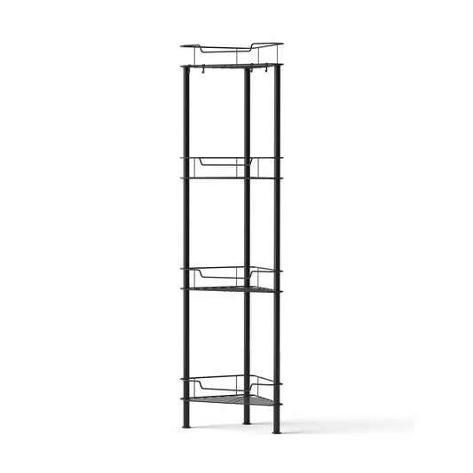 Artiss Furniture > Bathroom > Bathroom Cabinets, Cupboards & Storage Artiss 4 Tier Floor Standing Corner Shower Caddy Bathroom Organizer Black