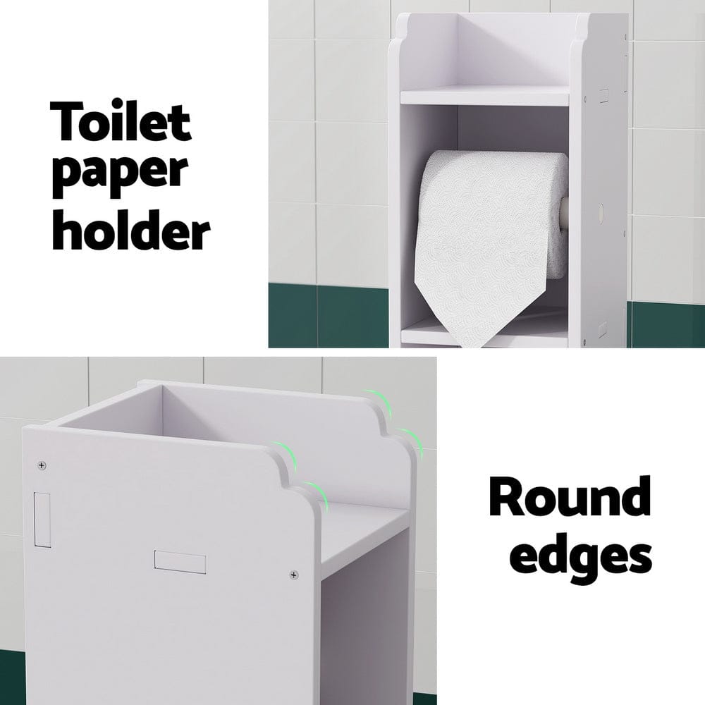 Artiss Furniture > Bathroom > Bathroom Cabinets, Cupboards & Storage Artiss Bathroom Cabinet Toilet Roll Holder Tissue Organizer 3 Tier Floor Cabinet