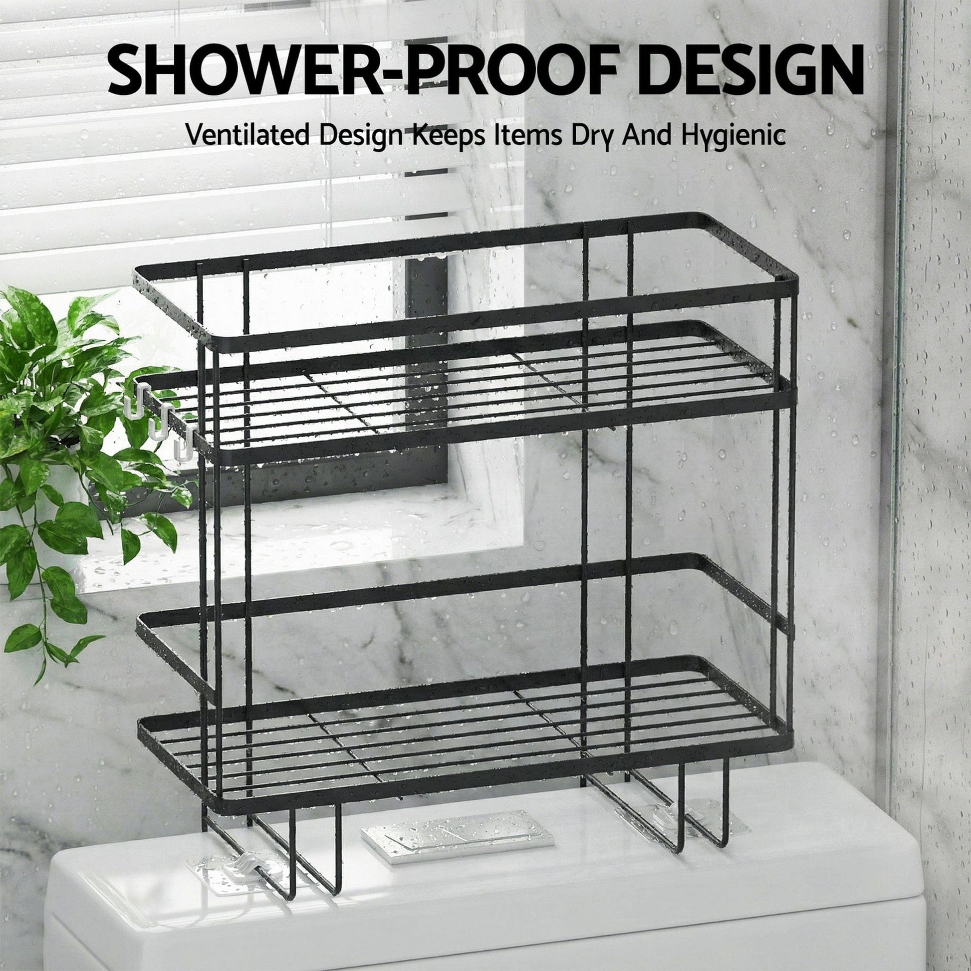 Artiss Furniture > Bathroom > Bathroom Cabinets, Cupboards & Storage Artiss Over Toilet Storage Rack Bathroom Shelf Organizer 2 Tier