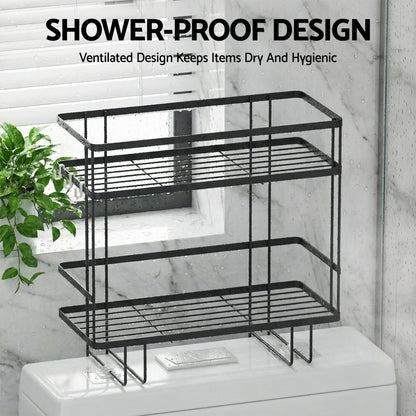 Artiss Furniture > Bathroom > Bathroom Cabinets, Cupboards & Storage Artiss Over Toilet Storage Rack Bathroom Shelf Organizer 2 Tier