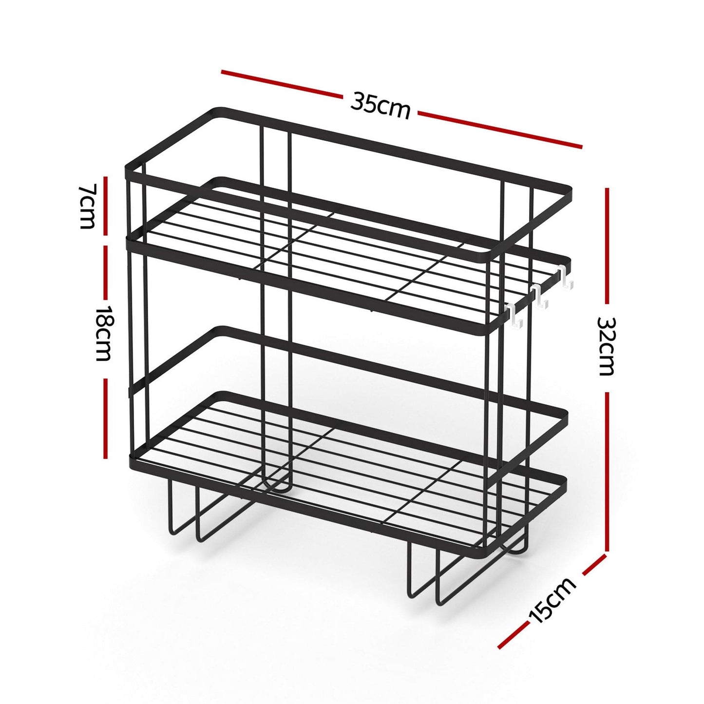 Artiss Furniture > Bathroom > Bathroom Cabinets, Cupboards & Storage Artiss Over Toilet Storage Rack Bathroom Shelf Organizer 2 Tier