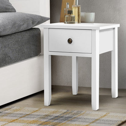 Artiss Furniture > Bedroom > Bedside Tables Artiss Bedside Table 1 Drawer - BOW White