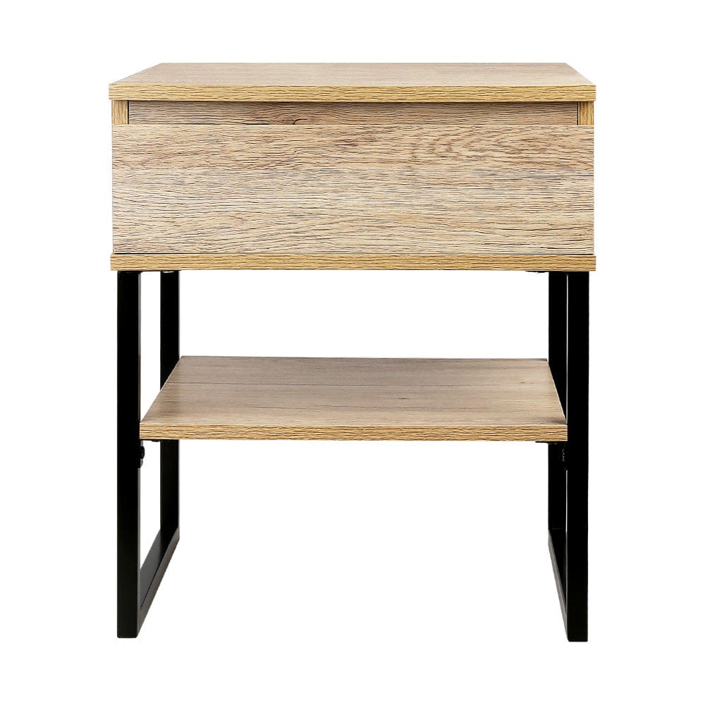 Artiss Furniture > Bedroom > Bedside Tables Artiss Bedside Table 1 Drawers with Shelf - CASEY