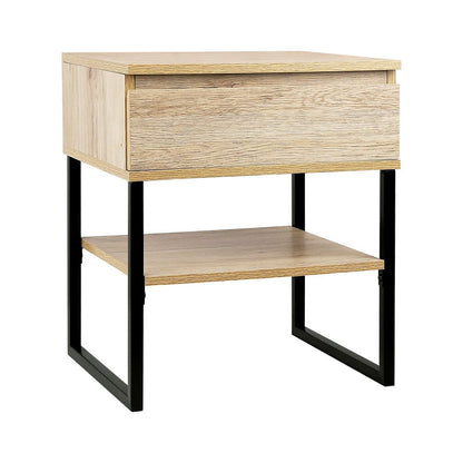 Artiss Furniture > Bedroom > Bedside Tables Artiss Bedside Table 1 Drawers with Shelf - CASEY