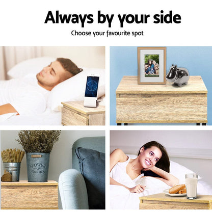 Artiss Furniture > Bedroom > Bedside Tables Artiss Bedside Table 1 Drawers with Shelf - CASEY